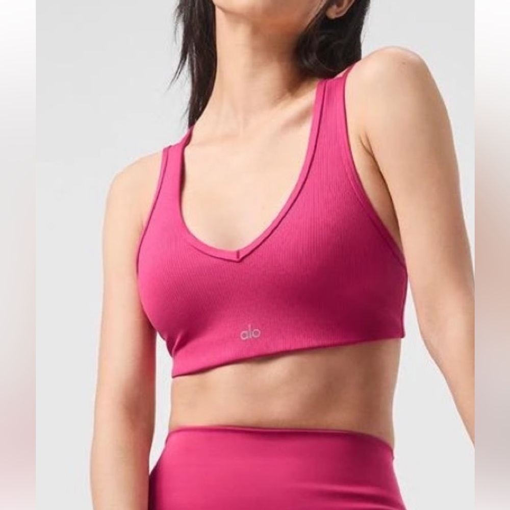 Alo Yoga Jumpstart Bra in Pink Summer Crush
